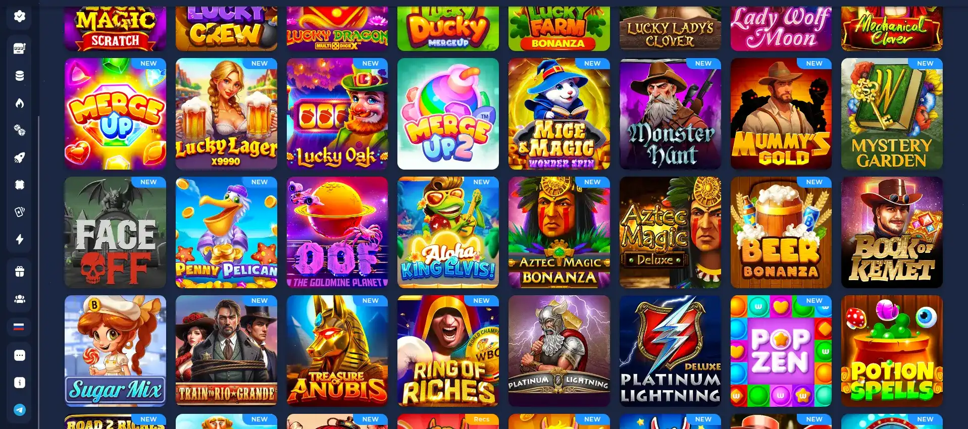интерфейс Apex casino на компьютере